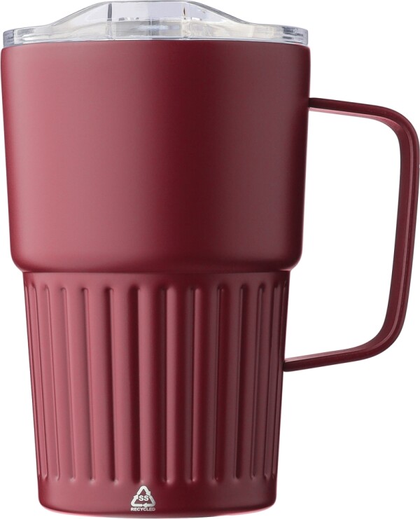 Double-walled recycled stainless steel travel mug 450 ml