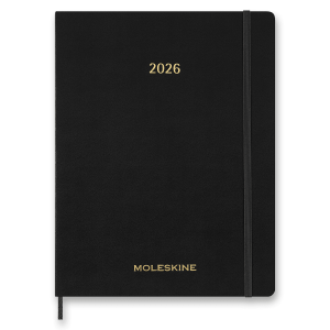Diár Moleskine Essential 2026 - mäkké dosky, XXL, týždenný, vertikálny, čierny - Reklamnepredmety