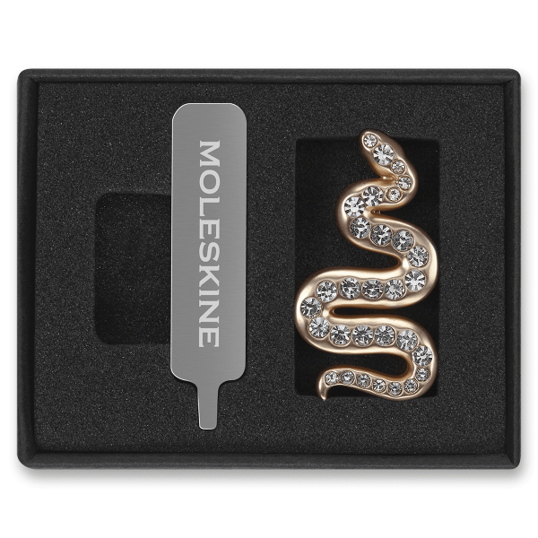 Ozdoba na zápisník Moleskine - snake, zlatá