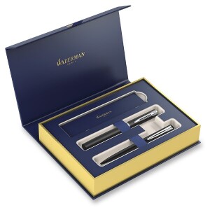 Darčeková kazeta Waterman Allure Black - súprava plniace pero a guľôčkové pero - Reklamnepredmety