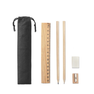 POCKETS. Writing set supplied in a non-woven fabric case - Reklamnepredmety