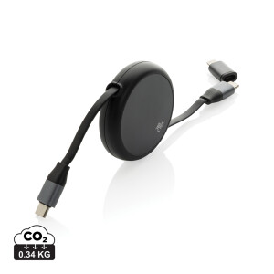 Terra RCS Recycled Aluminum Retractable 240W 2-in-1 Cable - Reklamnepredmety
