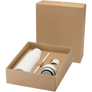 Illuminate 650 ml RCS recycled double wall stainless steel water bottle with 3-piece lid set - Reklamnepredmety