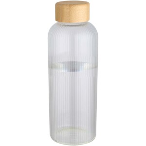 Mirage 650 ml single-walled borosilicate glass bottle with bamboo lid - Reklamnepredmety