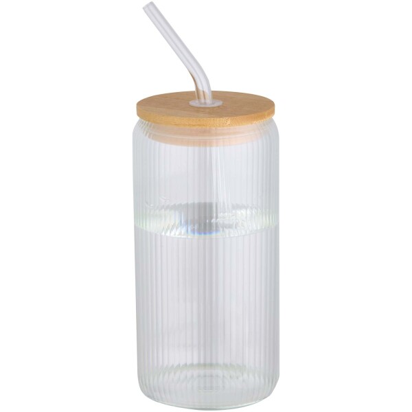 Mirage 500 ml single-walled borosilicate glass jar with bamboo lid
