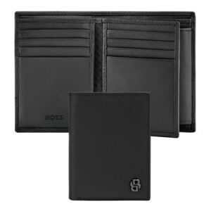 Card holder with flap and money pocket Double B Saffiano Black - Reklamnepredmety