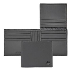 Card wallet with flap Double B Saffiano Grey - Reklamnepredmety