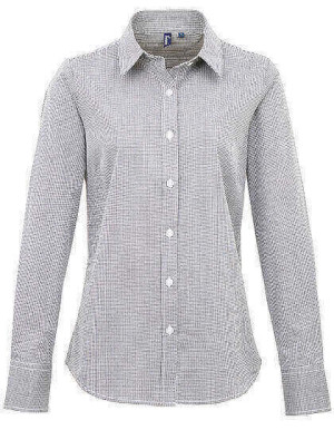 PW320 Ladies Microcheck (Gingham) Long Sleeve Shirt - Reklamnepredmety
