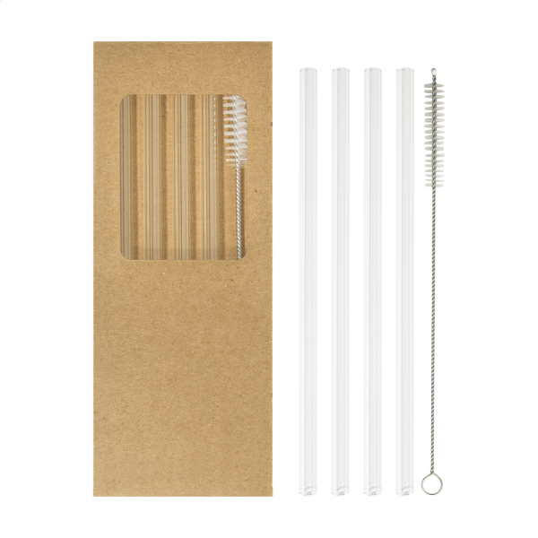 Borosip glass straw set