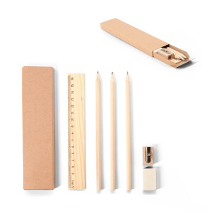 GEOFFREY. Versatile writing set consisting of pencil, sharpener, eraser and ruler - Reklamnepredmety