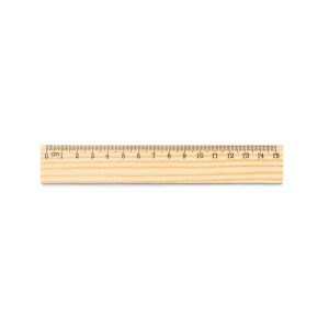 WESLEY 15. Pine wood ruler with 15 cm scale - Reklamnepredmety