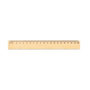 WESLEY 20. Pine wood ruler with 20 cm scale - Reklamnepredmety