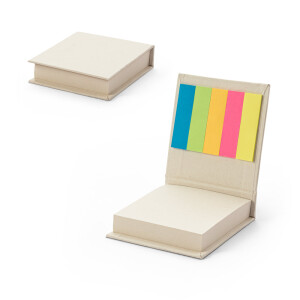 KAIRON. 2-in-1 office set, made from 100% recycled paper, with 6 sticky notepads - Reklamnepredmety