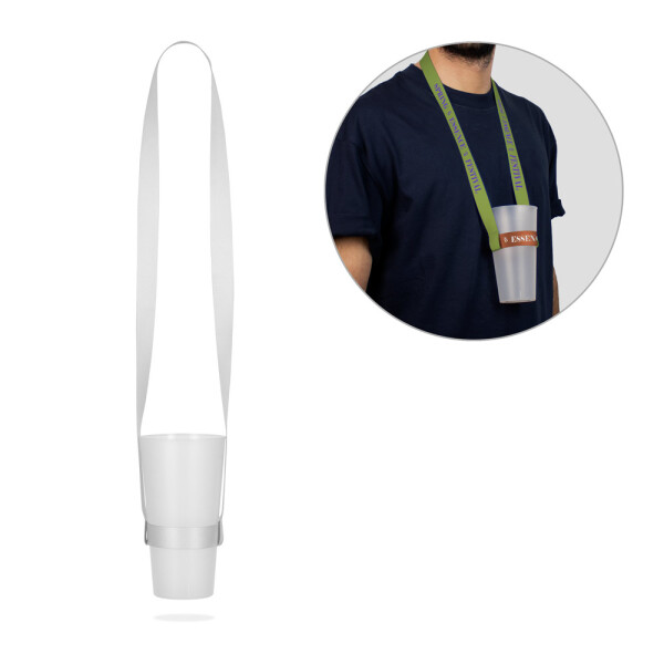 BRADFORD. Lanyard and cup holder for sublimation in recycled polyester (100% rPET)