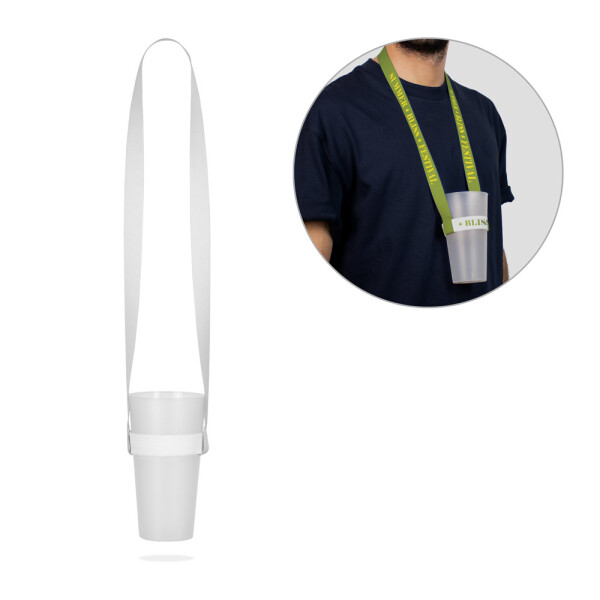 SWINDON. Polyester sublimation lanyard with elasticated sublimation cup holder