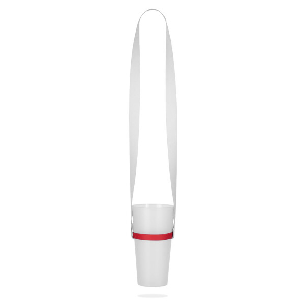 BOLTON. Polyester sublimation lanyard with silicone cup holder