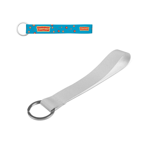 SLOUGH. Short lanyard for sublimation printing in recycled polyester (100% rPET) with ring