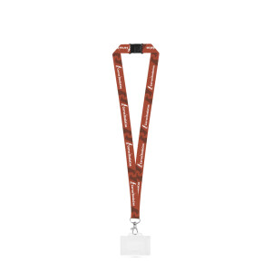 CARLISLE. Polyester sublimation lanyard with carabiner, safety clasp, and rigid card holder - Reklamnepredmety