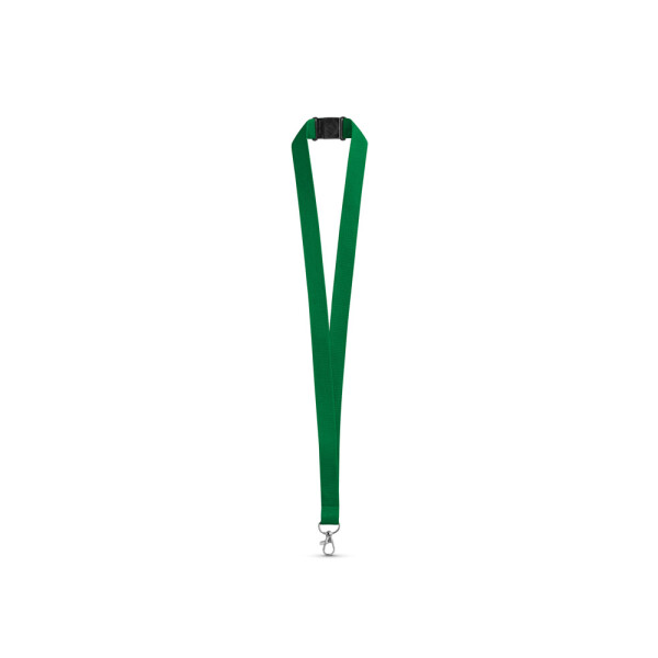 LEEDS. Polyester lanyard with safety clasp