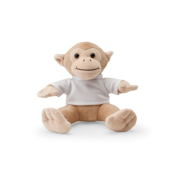 MONKY. Monkey-shaped plush toy with t-shirt