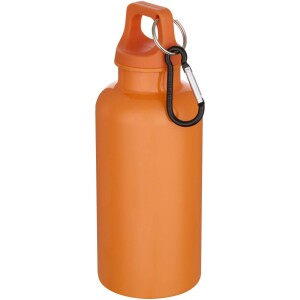 Oregon 400 ml solid colour RCS recycled plastic water bottle with carabiner - Reklamnepredmety