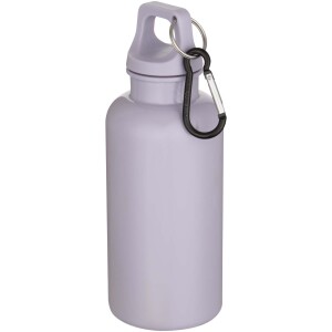 Oregon 400 ml solid colour RCS recycled plastic water bottle with carabiner - Reklamnepredmety