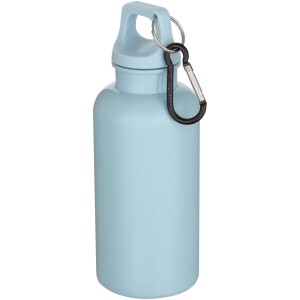 Oregon 400 ml solid colour RCS recycled plastic water bottle with carabiner - Reklamnepredmety