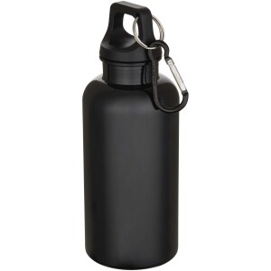 Oregon 400 ml solid colour RCS recycled plastic water bottle with carabiner - Reklamnepredmety