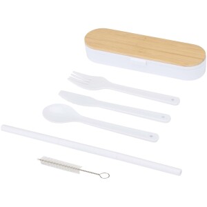 Runa cutlery set with bamboo lid - Reklamnepredmety