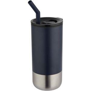 Grayson 480 ml RCS recycled insulated tumbler with straw - Reklamnepredmety
