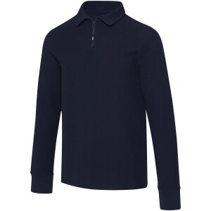 Zeus long sleeve unisex half zip polo - Reklamnepredmety