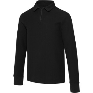 Zeus long sleeve unisex half zip polo - Reklamnepredmety