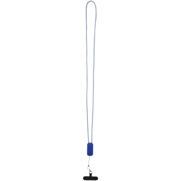 Anser recycled plastic smartphone lanyard with 27W 5-in-1 built-in cable
