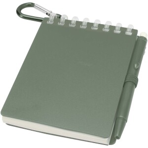 Lig Mini recycled outdoor soft cover notebook and ballpoint pen set (black ink) - Reklamnepredmety