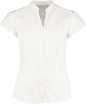 Poplin Blouse with Mao collar shortsleeve KK 727 - Reklamnepredmety