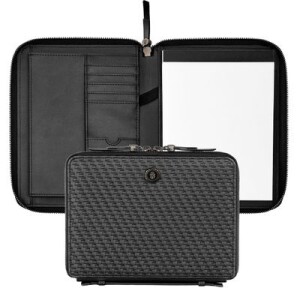 Conference folder A5 Interlace Black - Reklamnepredmety