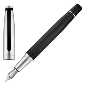Fountain pen Benson Black & Chrome - Reklamnepredmety