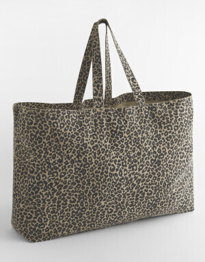 Leopard Print Canvas Oversized Tote Bag - Reklamnepredmety