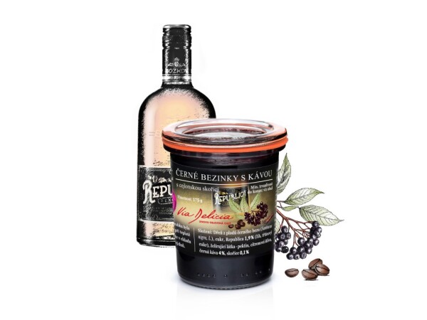 Black elderberry jam with coffee and Ceylon cinnamon