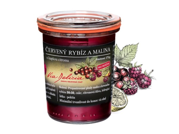 Redcurrant and raspberry jam with a drop of lemon 175 g