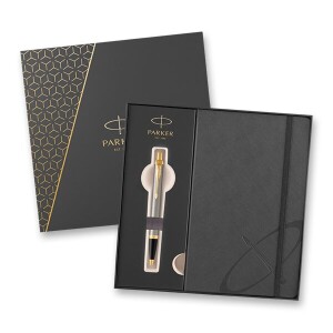 Darčeková kazeta Parker IM Brushed Metal GT - súprava roller a puzdro - Reklamnepredmety