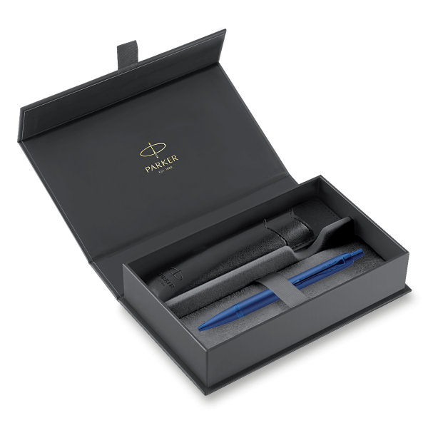 Darčeková kazeta Parker IM Monochrome Blue - súprava guľôčkové pero a puzdro