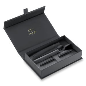 Darčeková kazeta Parker IM Achromatic Black BT - súprava plniace pero a puzdro - Reklamnepredmety