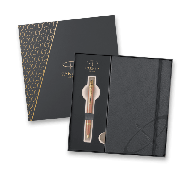 Darčeková kazeta Parker IM Writing Rituals Orange GT - súprava guľôčkové pero a zápisník