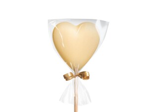 White chocolate lollipop – heart - Reklamnepredmety