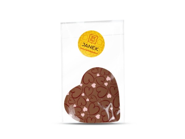 Milk chocolate heart with Valentine's Day print