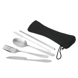 Stainless steel cutlery set STELLOKIT, 5 components - Reklamnepredmety