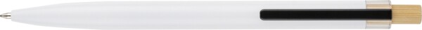 Ballpoint pen with lacquered button