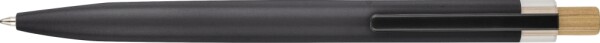 Ballpoint pen with lacquered button
