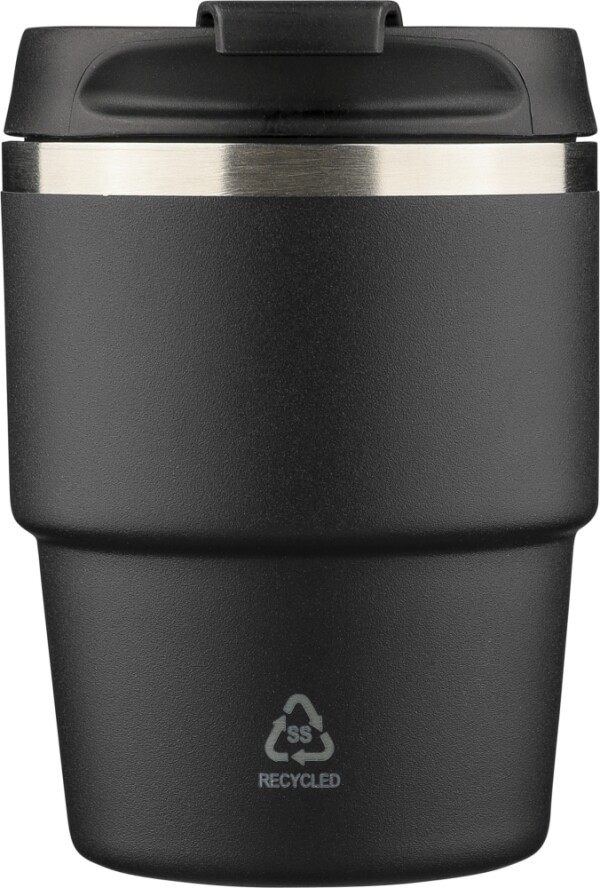 Double-walled, recycled stainless steel thermos mug, 175 ml